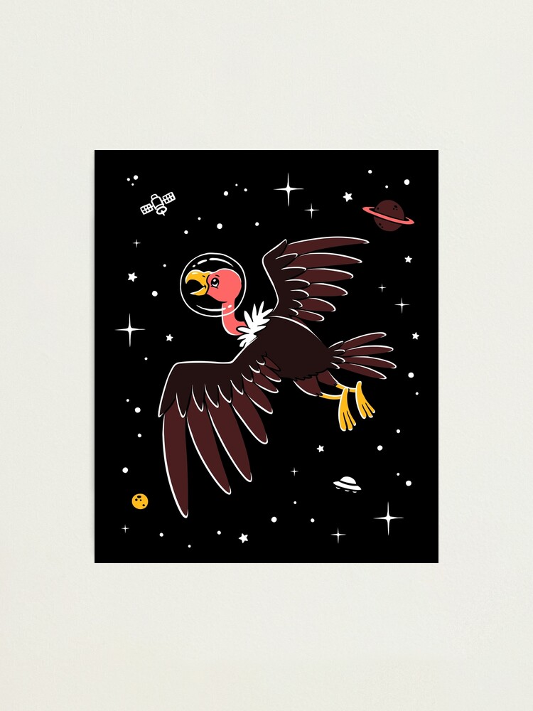 Vulture In Space T Shirt Cute Cartoon Bird Of Prey Photographic Print By Dinosareforever Redbubble
