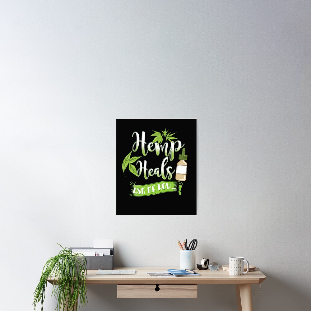 Hemp Heals CBD Oil Design Poster