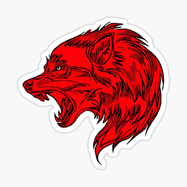 "The red wolf" Sticker for Sale by OJOEF89 Redbubble