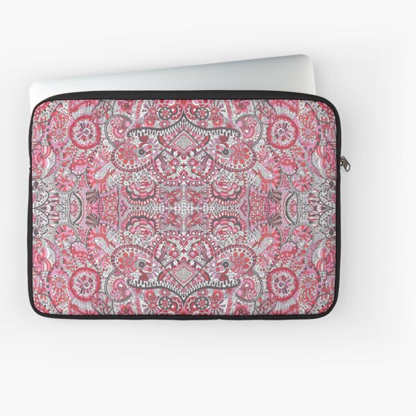 Abstract black red love gears Laptop Sleeve