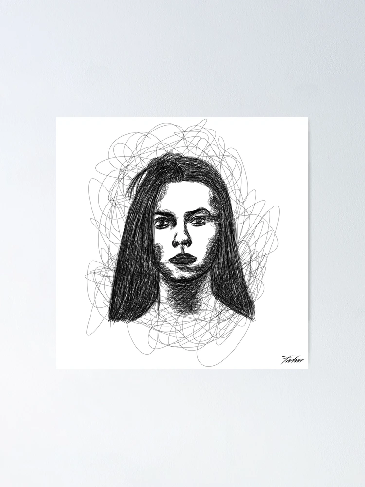 Thumbnail 1 of 3, Poster, Scribble Portrait 2 designed and sold by RagnarokDesigns.