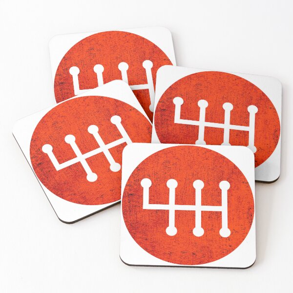 Item preview, Red grungy 6-speed manual transmission shift pattern designed and sold by ApexFibers.