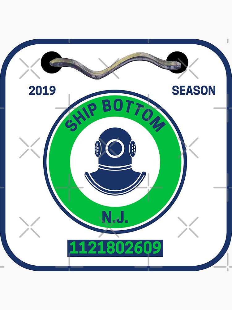 "Ship Bottom New Jersey Beach Badge" Sticker by fearcity Redbubble