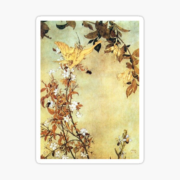 Item preview, Ariel and the Bee - The Tempest - Edmund Dulac designed and sold by forgottenbeauty.