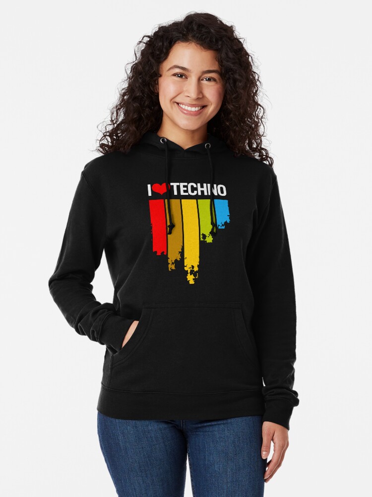 I love techno hoodie online