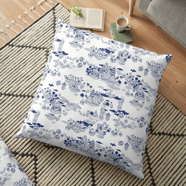 FLOOD IN ANTIQUE CHINESE Floor Pillow