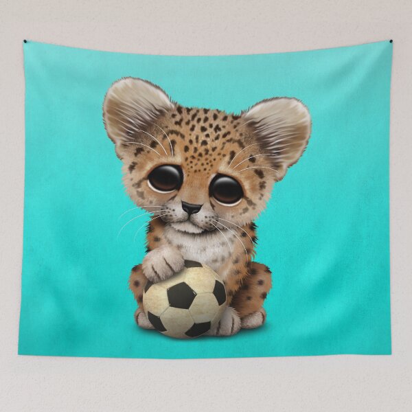 Item preview, Leopard Cub With Football Soccer Ball designed and sold by JeffBartels.