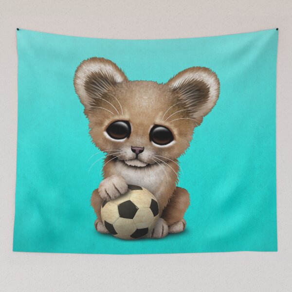 Item preview, Lion Cub With Football Soccer Ball designed and sold by JeffBartels.