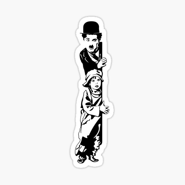 Charlie Chaplin The Kid 1921, Poster Artwork Design Pegatina
