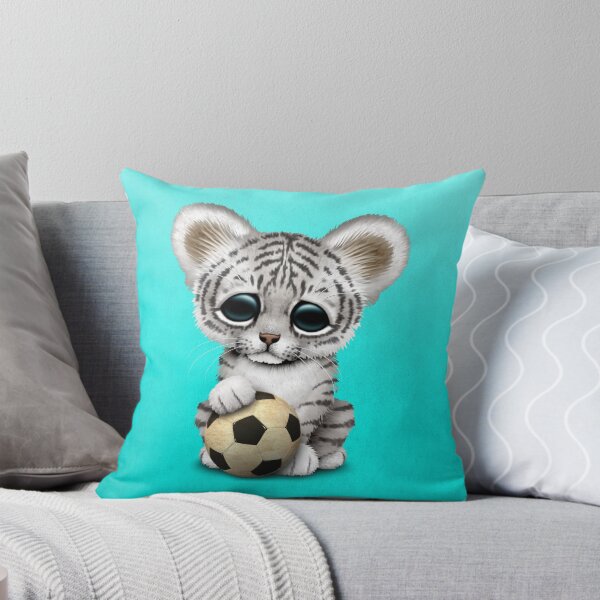 Item preview, White Tiger Cub With Football Soccer Ball designed and sold by JeffBartels.