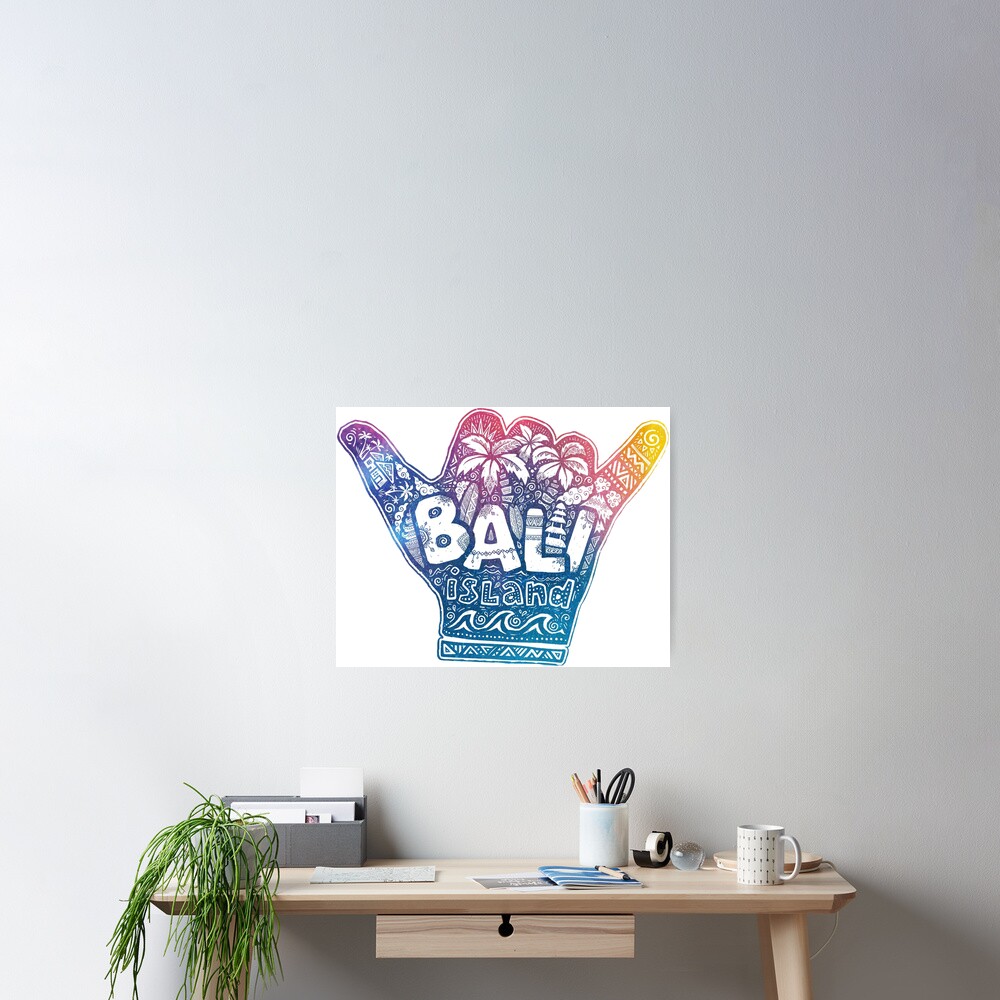 Bali island shaka - surfer hang loose symbol | Poster