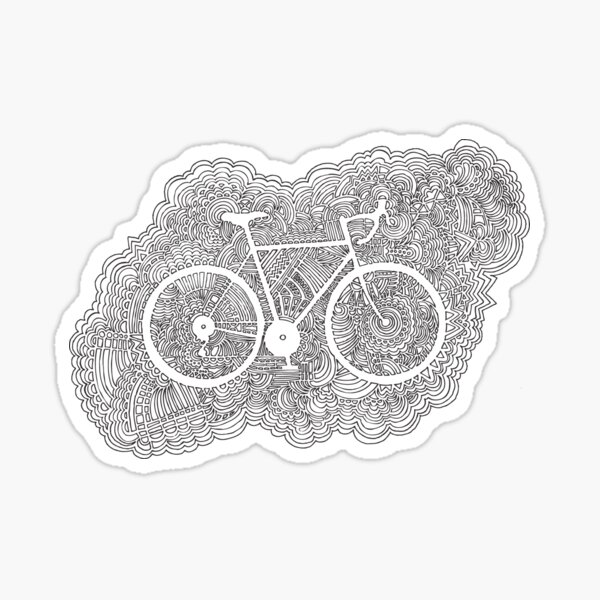 Bike Drawing Meditation Sticker