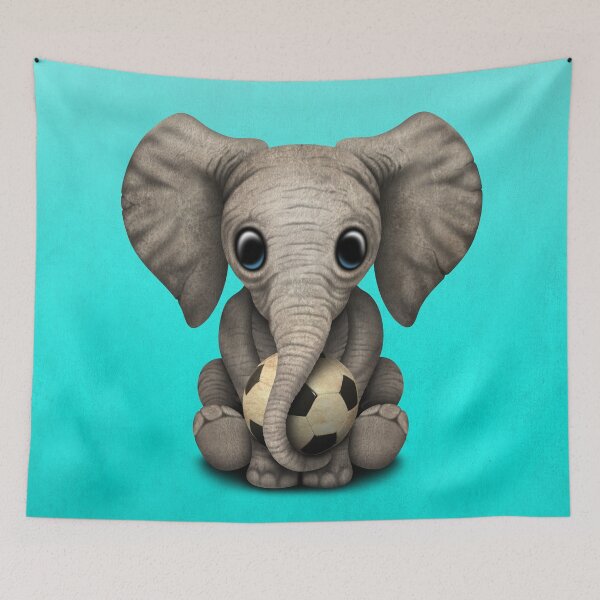Item preview, Cute Baby Elephant With Football Soccer Ball designed and sold by JeffBartels.