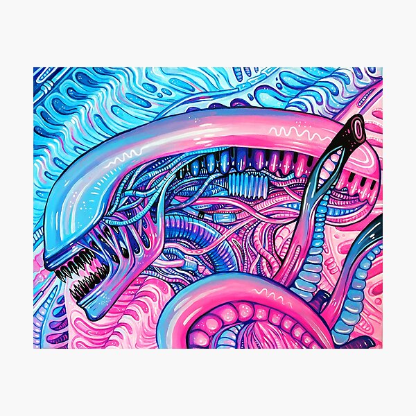 Cotton Candy Alien - Acrylic Painting Photographic Print