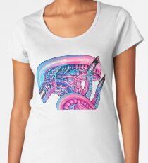 Cotton Candy Alien - Acrylic Painting Premium Scoop T-Shirt
