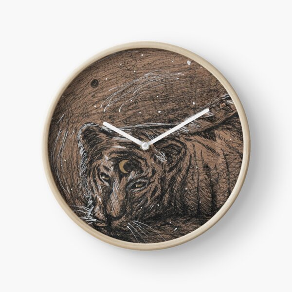 Moon Tiger Clock