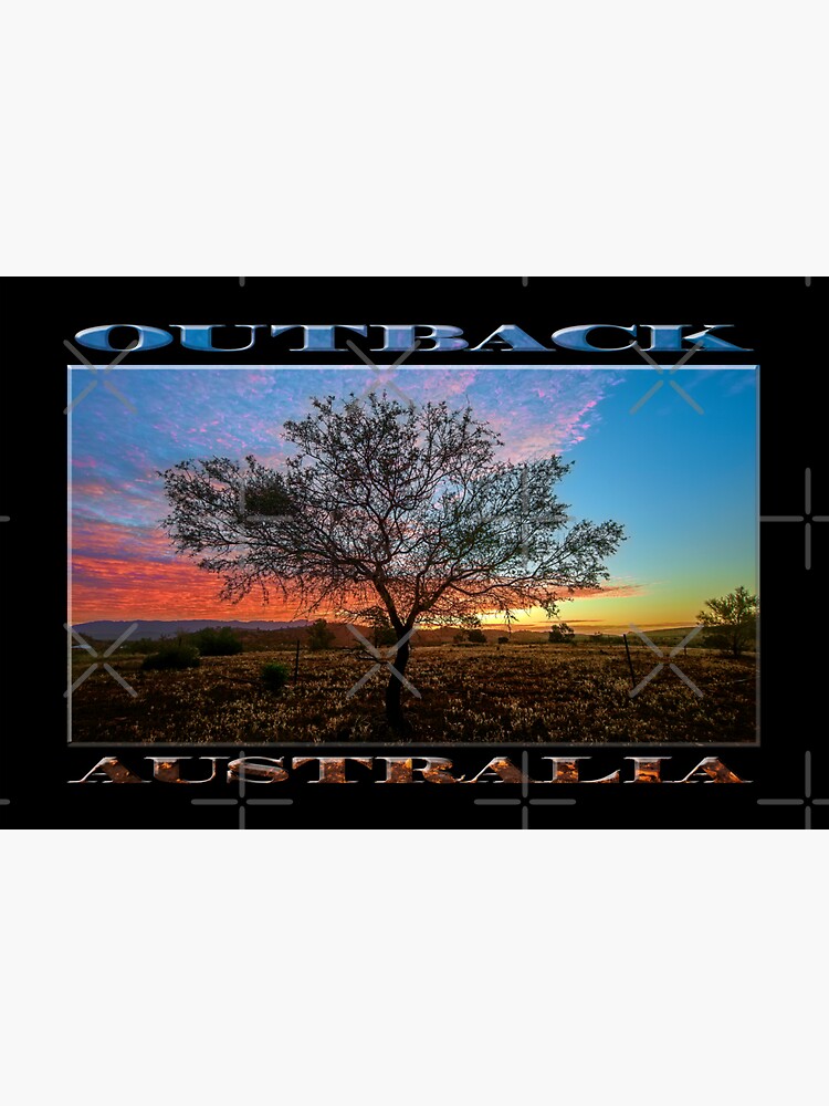 Outback Sunset (poster on black) by RayW