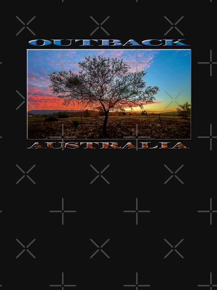 Outback Sunset (poster on black) by RayW
