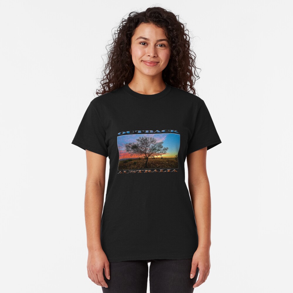 Outback Sunset (poster on black) Classic T-Shirt