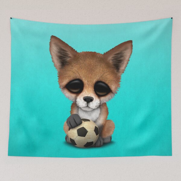 Item preview, Cute Baby Fox With Football Soccer Ball designed and sold by JeffBartels.