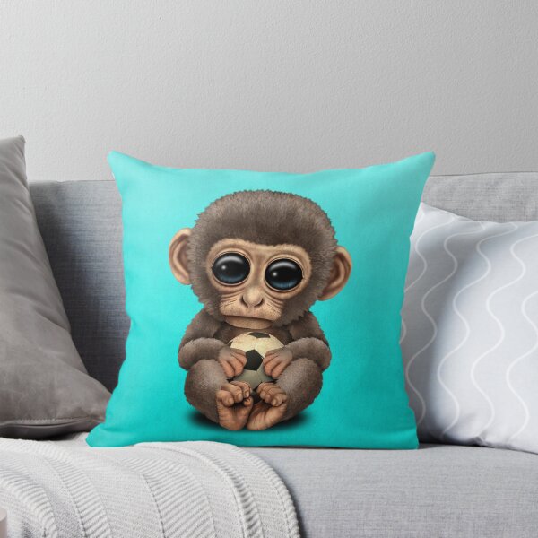Item preview, Cute Baby Monkey With Football Soccer Ball designed and sold by JeffBartels.
