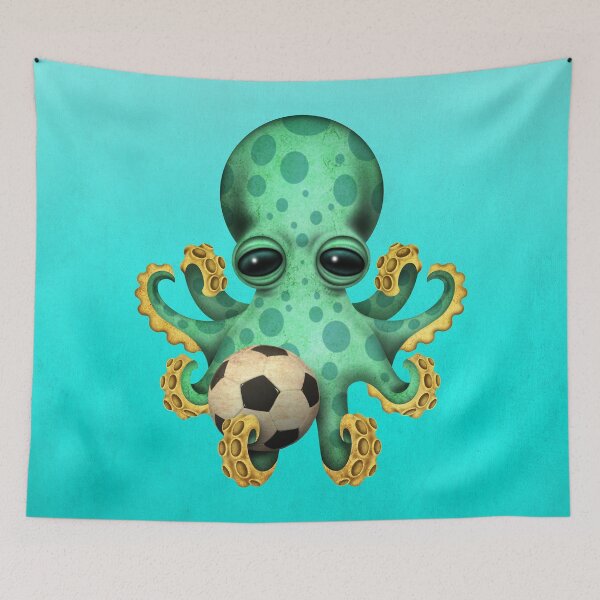 Item preview, Cute Baby Octopus With Football Soccer Ball designed and sold by JeffBartels.