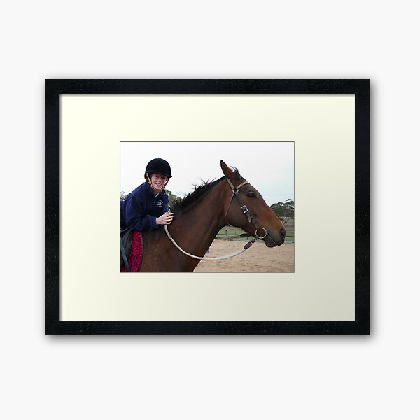 Happy is being with Horses Framed Art Print