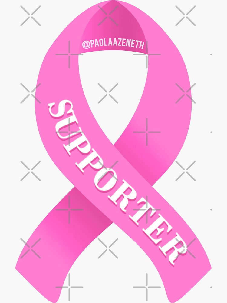 Hope with Pink Ribbon Breast Cancer Awareness Sticker by Breast Cancer  Warriors - Pixels