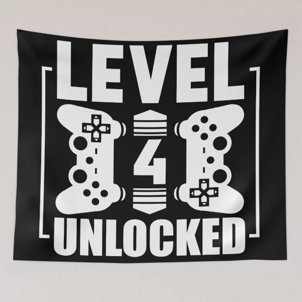 Item preview, 4th Birthday Gift Shirt Boys Level 4 Unlocked designed and sold by Hananiah Merch.