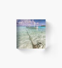 Moored Dhoni. Maldives Acrylic Block