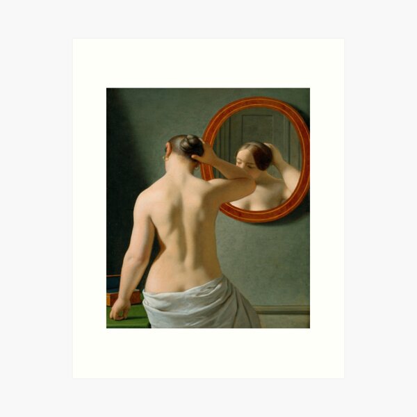 Item preview, A Nude Woman Doing Her Hair Before a Mirror( Woman in Front of a Mirror)-Christoffer Wilhelm Eckersberg designed and sold by LexBauer.