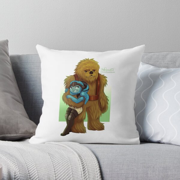 Twi-lek and Wookie Throw Pillow