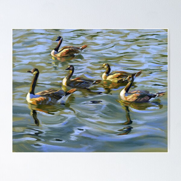 Sunset Geese Poster