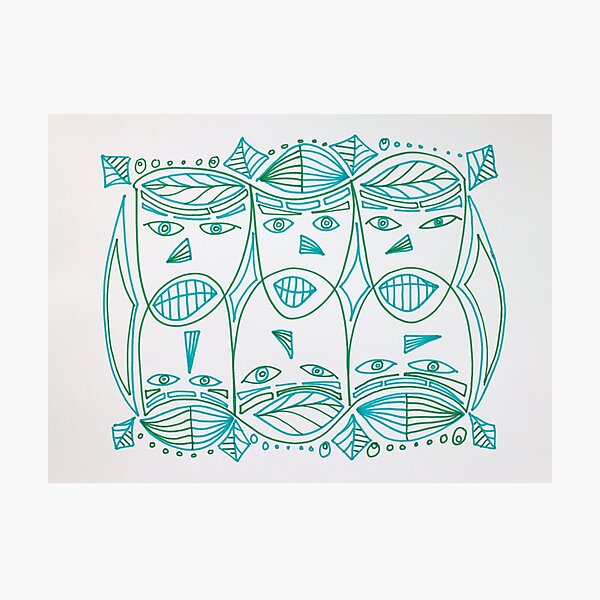 Green Man Heads Photographic Print