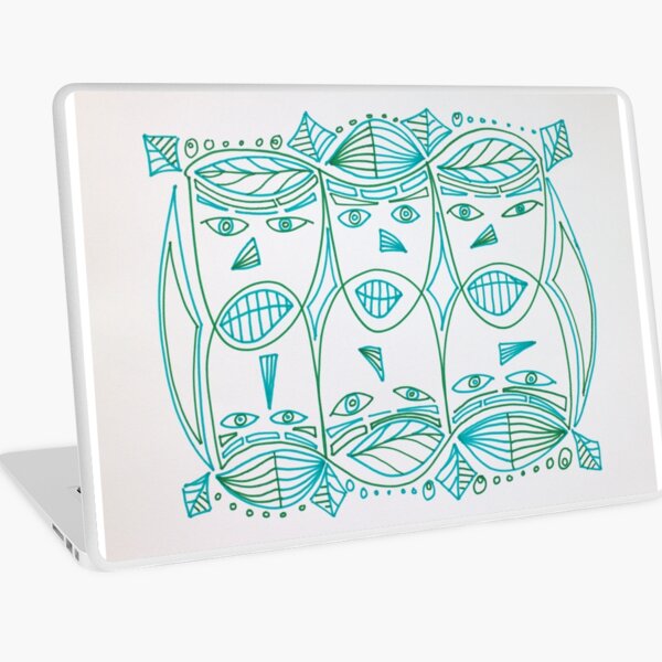 Green Man Heads Laptop Skin