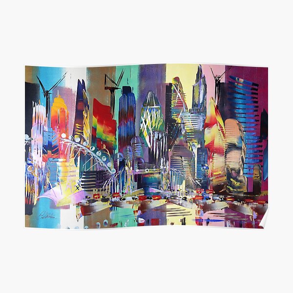 London Cityscape Skyline Abstract 625 Poster
