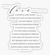 1 Corinthians 13:4-7, Love Verses, Bible Verse Lettering, Love is Patient, Farmhouse Decor Sticker