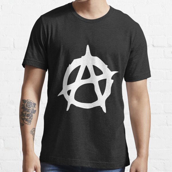 Anarchy Symbol White For Black Shirts T Shirt By Serpentsky17