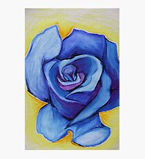 Blue Rose - Oil Pastel Photographic Print