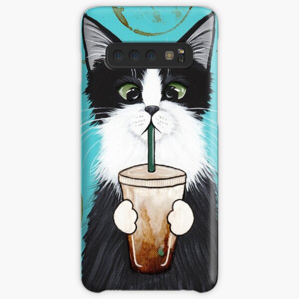 Tuxedo Cat with Iced Coffee Samsung Galaxy Snap Case