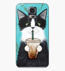 Tuxedo Cat with Iced Coffee Case/Skin for Samsung Galaxy