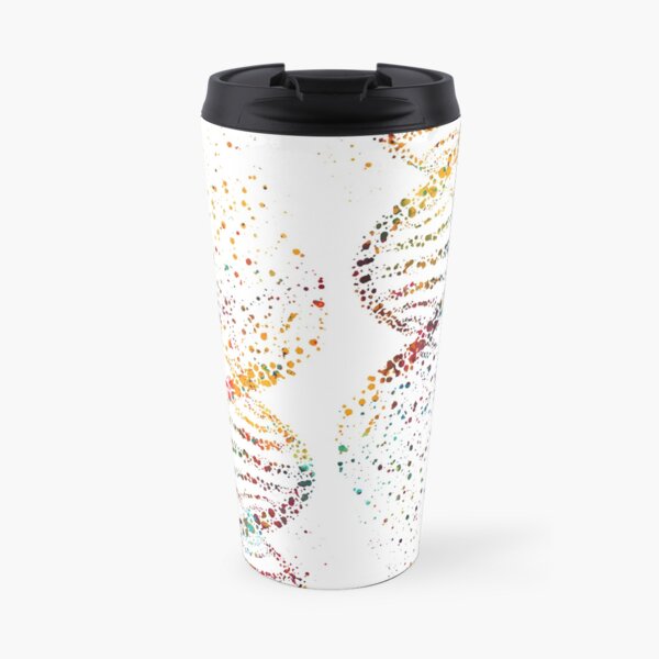DNA, Watercolor Art,Dna double helix genetic Travel Mug