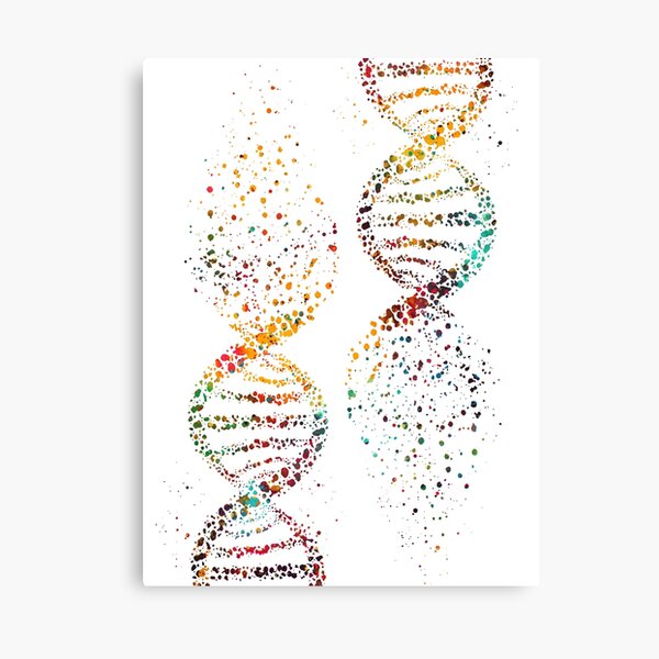 DNA, Watercolor Art,Dna double helix genetic Canvas Print