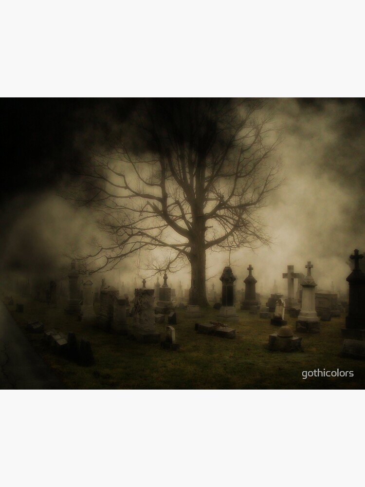 Carte Postale Brume Sombre De Cimetiere Sombre Par Gothicolors Redbubble