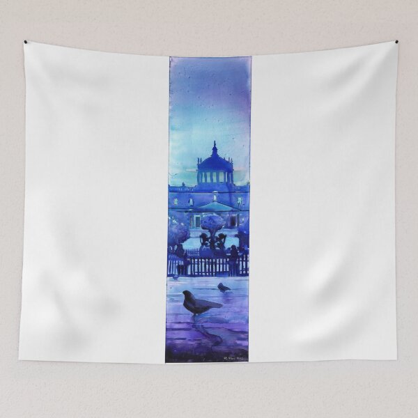 Item preview, Watercolor painting of pigeons and walkway of Plaza Tapatia in  Guadalajara Mexico designed and sold by rfoxphoto.