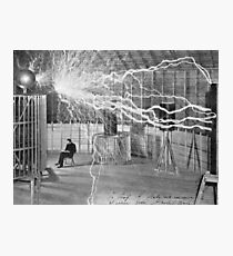 Tesla and His Coils Photographic Print