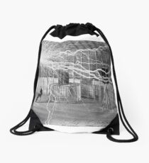 Tesla and His Coils Drawstring Bag