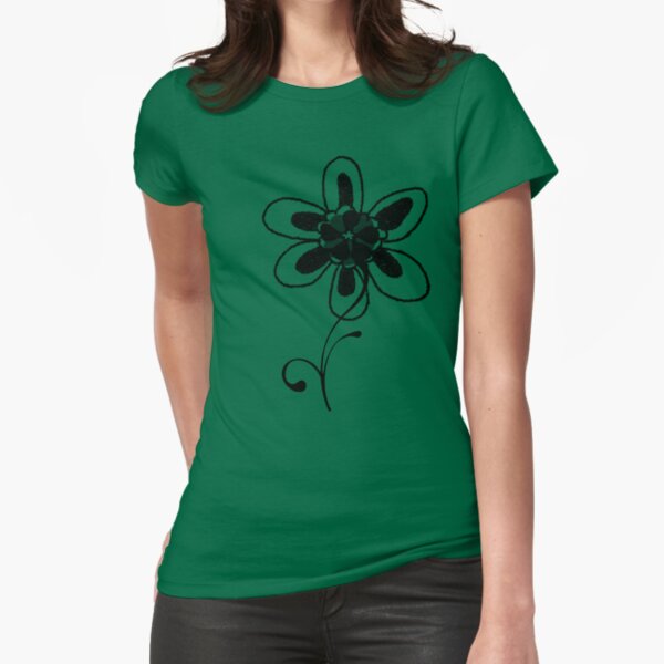 a flower Fitted T-Shirt