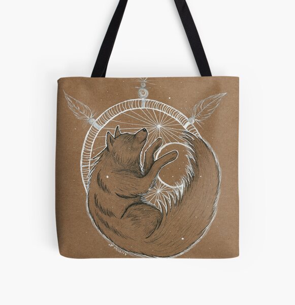 WolfMoon Catcher All Over Print Tote Bag