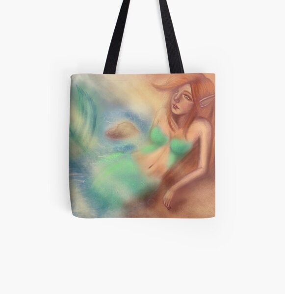 Mermaid All Over Print Tote Bag